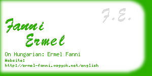 fanni ermel business card
